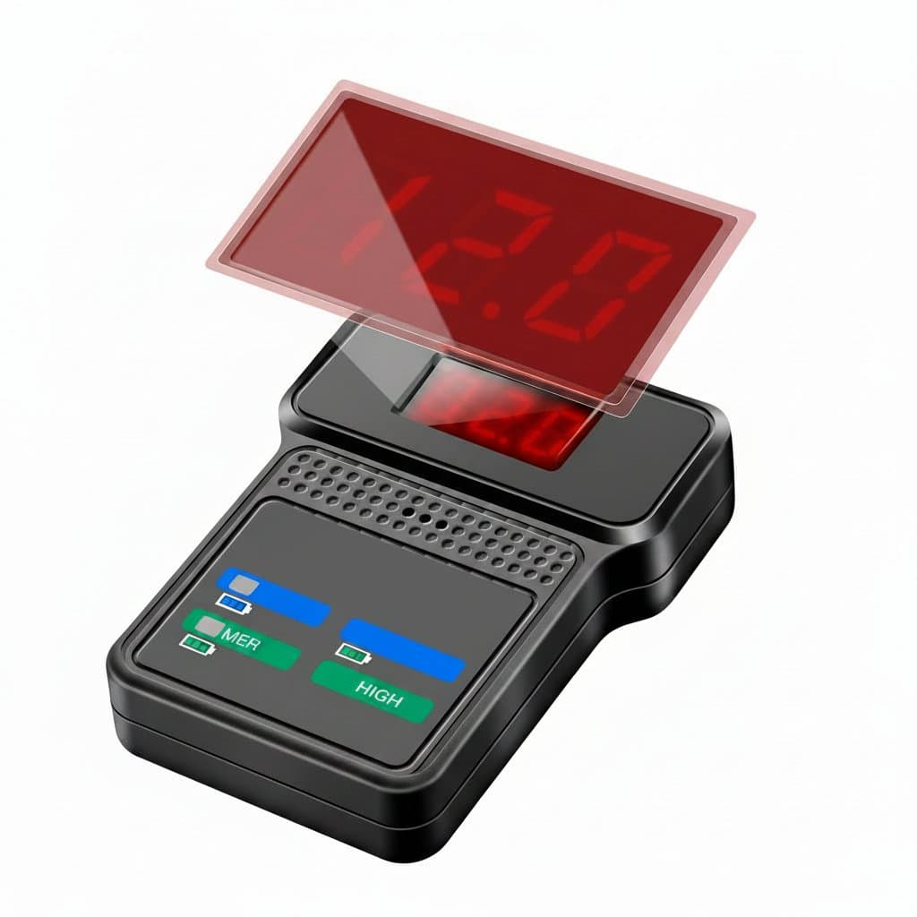 The ANENG BT-172 digital car battery tester with alligator clips is ready for 12V battery and generator diagnostics.