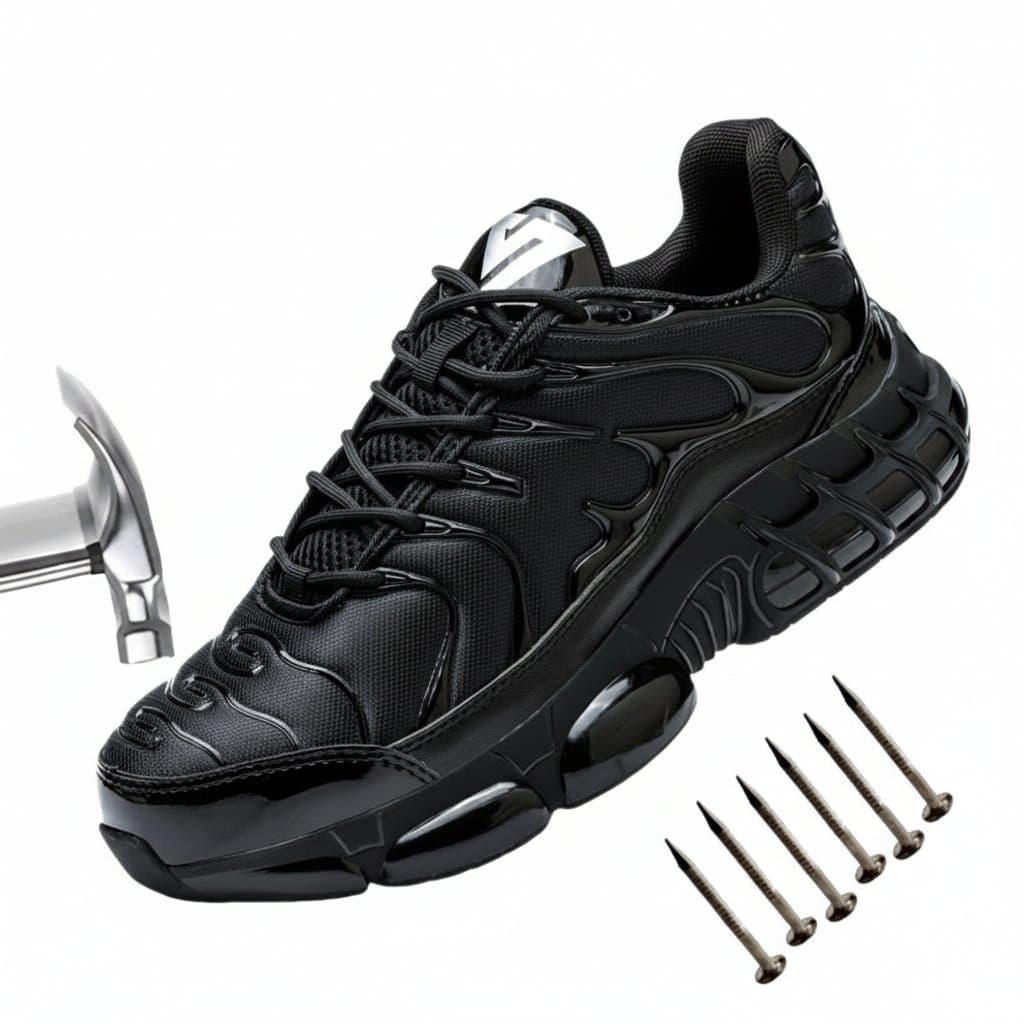 Grade Safety Shoes | Puncture-Proof Steel Toe | Heavy-Duty Men's Work Sneakers