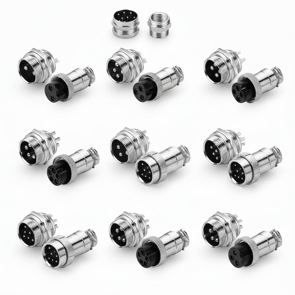 Aviation Connector Set | 2-7 Pin Metal Sockets | Fixed & Panel Mount | Premium Electrical Terminals - Image 1