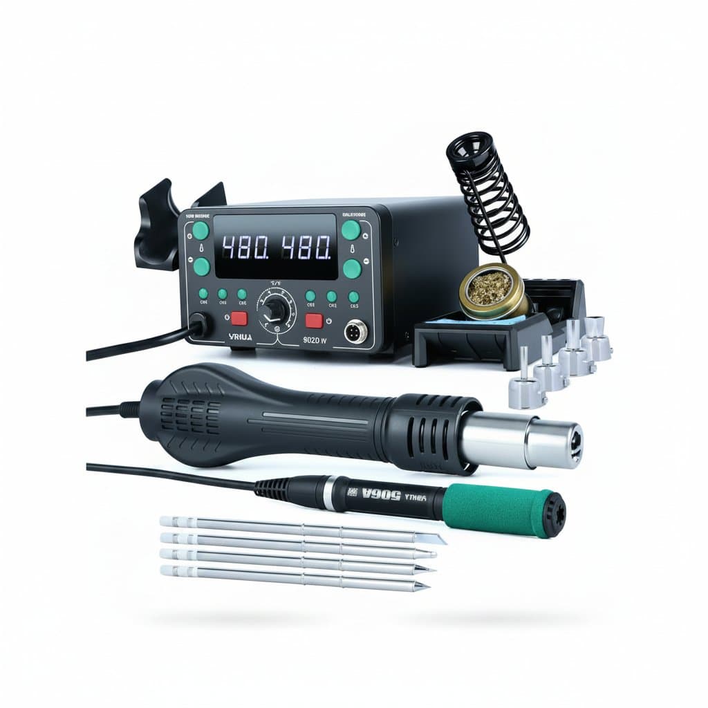 Hot Air Soldering Station | 775W 2-in-1 Rework | T12 Iron Tip Display - Professional Grade Tool