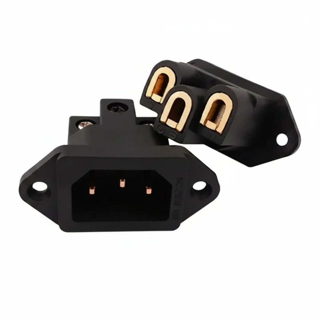 IEC Power Inlet Socket | 3-Pin AC Panel Mount Connector for Audio & DIY Electronics - Image 1