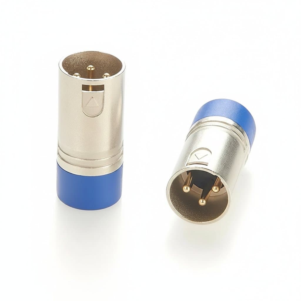 DMX512 Terminator Resistor with 3-Pin XLR connector for professional lighting systems, ensuring signal integrity for moving heads and stage lights.