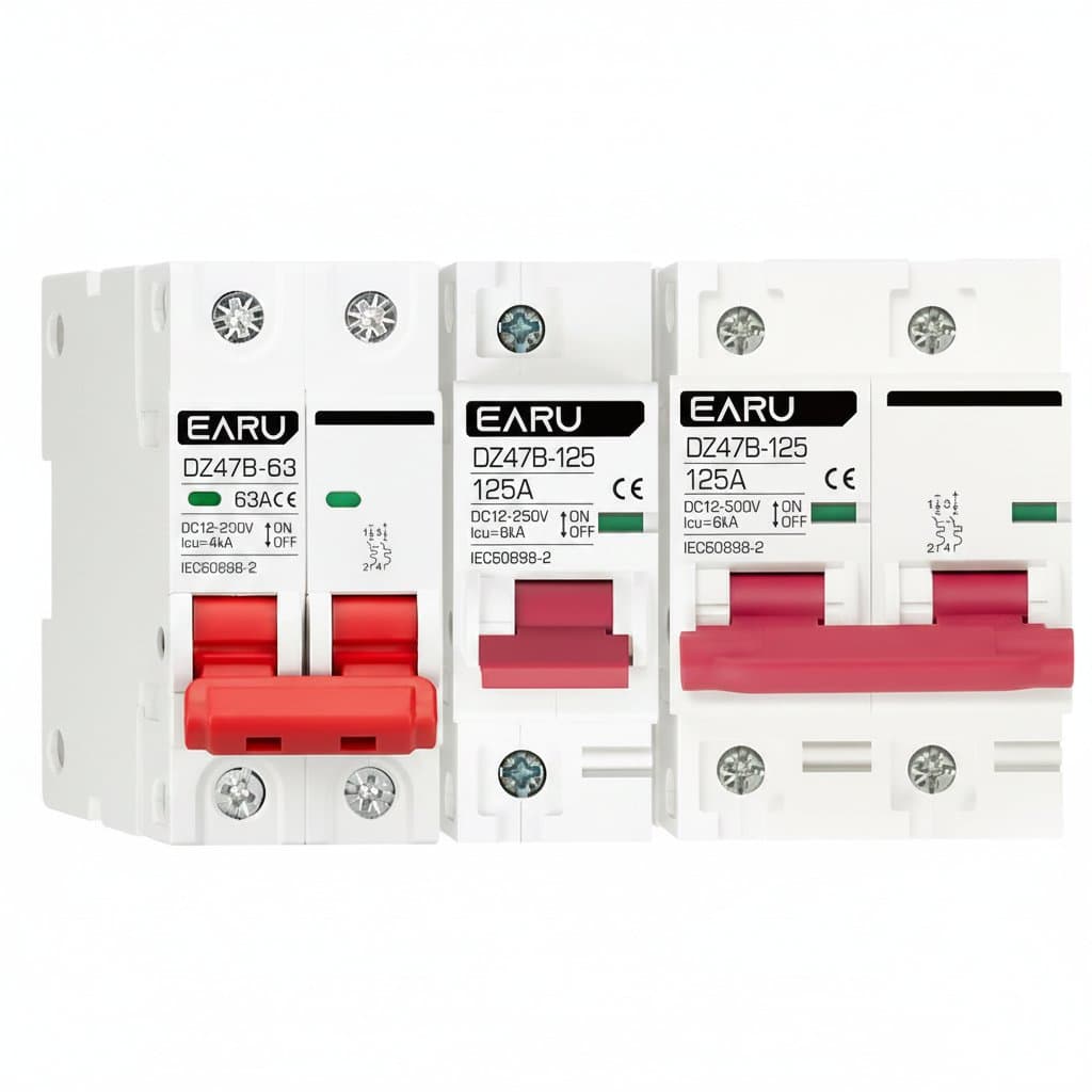 1P 2P DC MCB 12V 24V 48V Circuit Breaker Battery Car Protector DZ47 DC Positive Negative Pole Rotection Protect Switch Isolator - Image 1