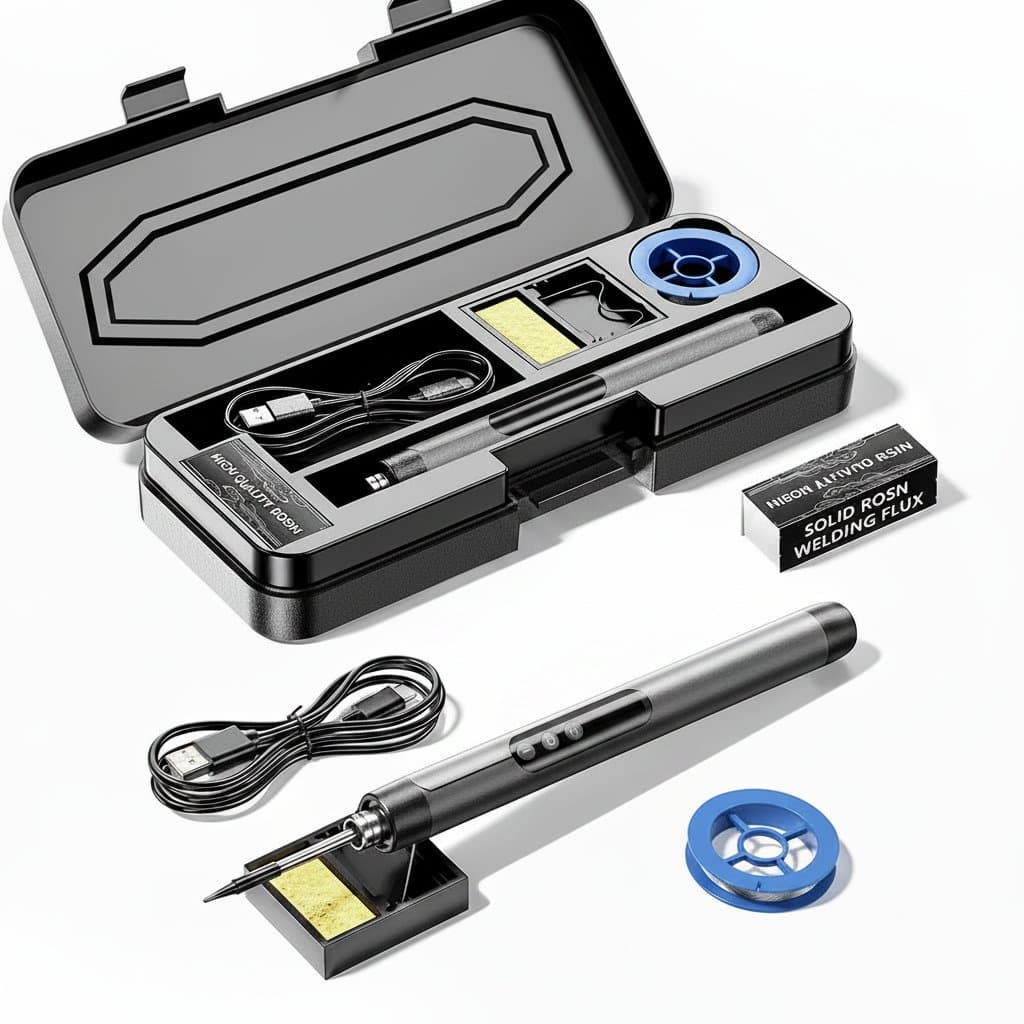 USB-C Soldering Iron Kit | Digital Temperature Control 300-450℃ | Cordless 1000mAh Battery