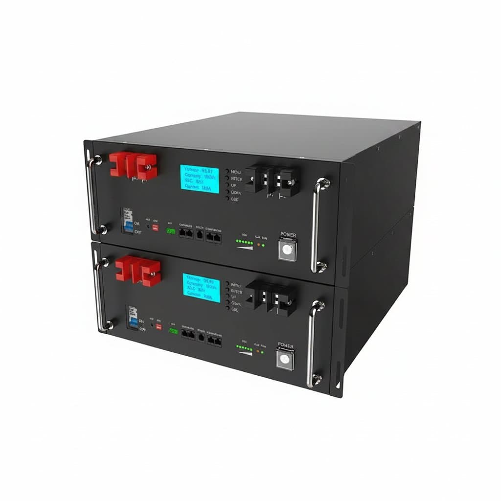 2024 HTE server rack lithium solar battery, a sleek 48V 51.2V rack-mounted unit for home energy storage, scalable from 5kWh to 40kWh.