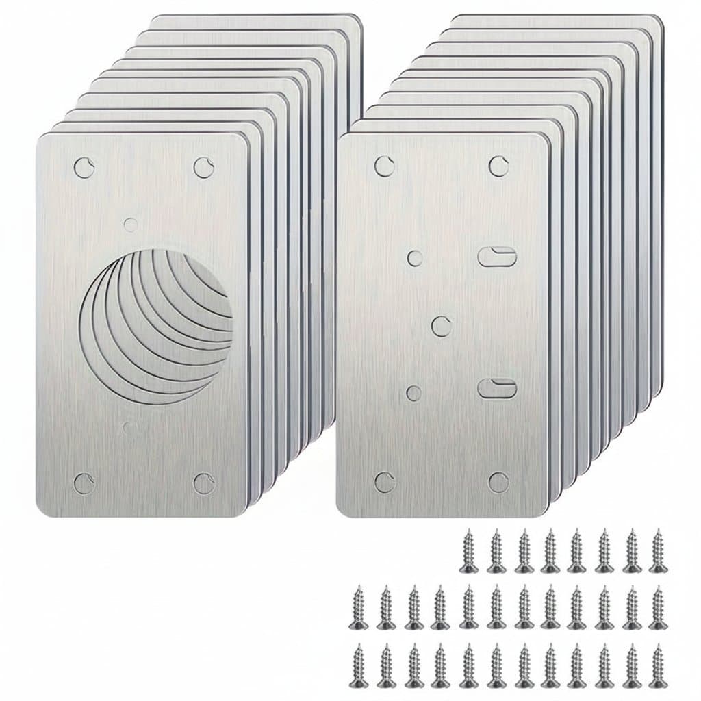 Hinge Repair Plate Kit | Stainless Steel Mounting Plates | 2/4/10Pcs for Home Kitchen