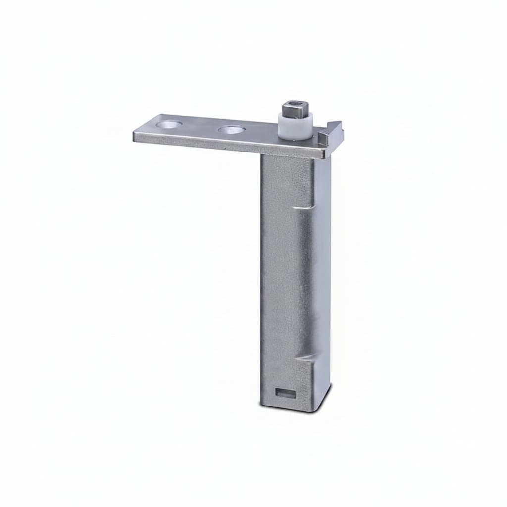 Single stainless steel refrigerator door hinge spring measuring 9.6 by 7.5 centimeters, designed for automatic door pivot mechanisms.