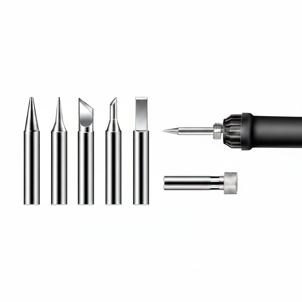 Soldering Iron Tip Set | 5-Piece Conical & Chisel Tips | For Standard Electric Soldering Irons