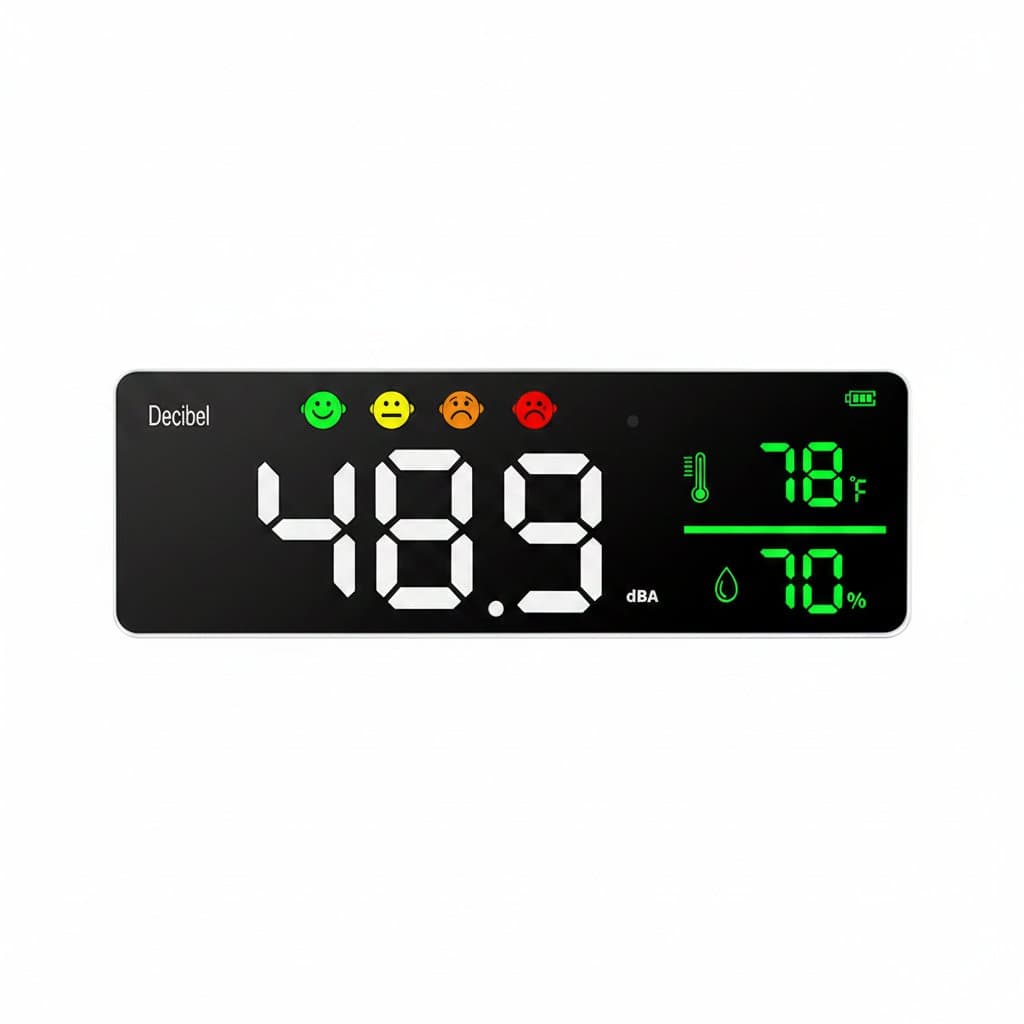 Digital Sound Level Meter | Wall Mount Decibel Monitor | 30-130dBA Range