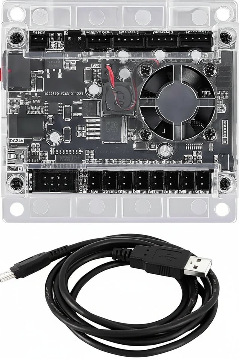 CNC 3018 Pro Laser Engraver Machine with control board, a 3-axis desktop CNC for woodworking and engraving with USB connectivity.