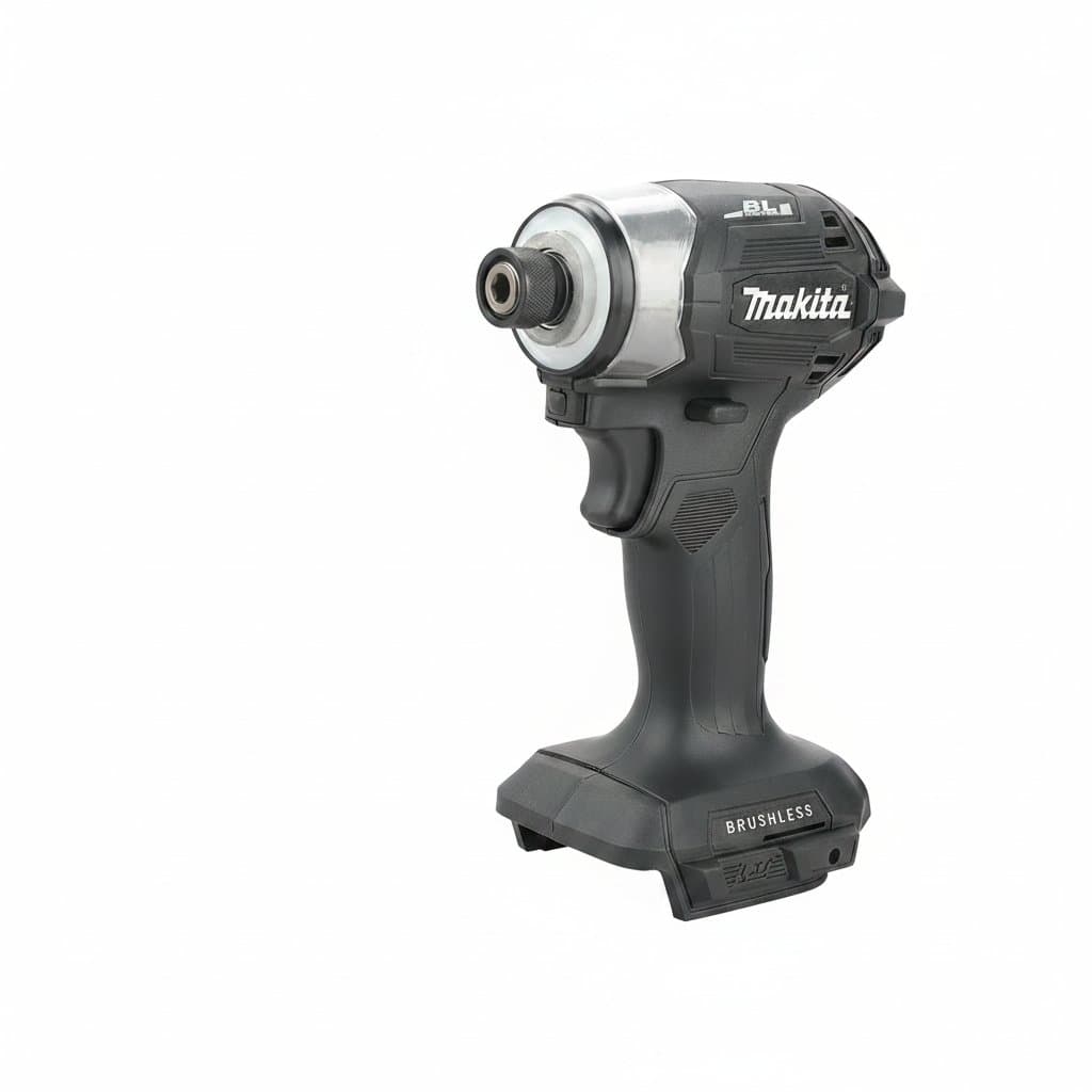 Makita DTD173 18V LXT Cordless Impact Driver with brushless motor, shown in a case with battery and charger.