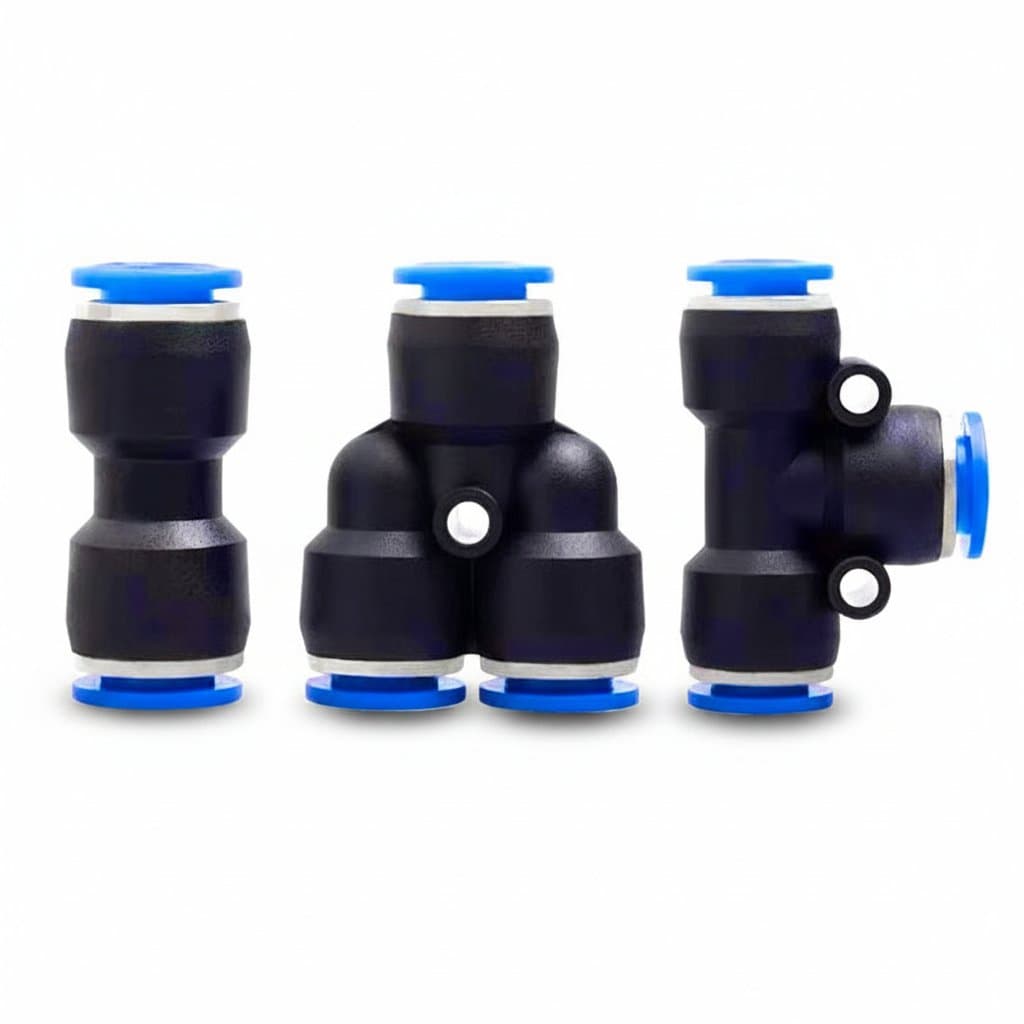 Pneumatic Quick-Connect Fittings Kit | 4-12mm Plastic Hose Connectors | 100-Piece Set