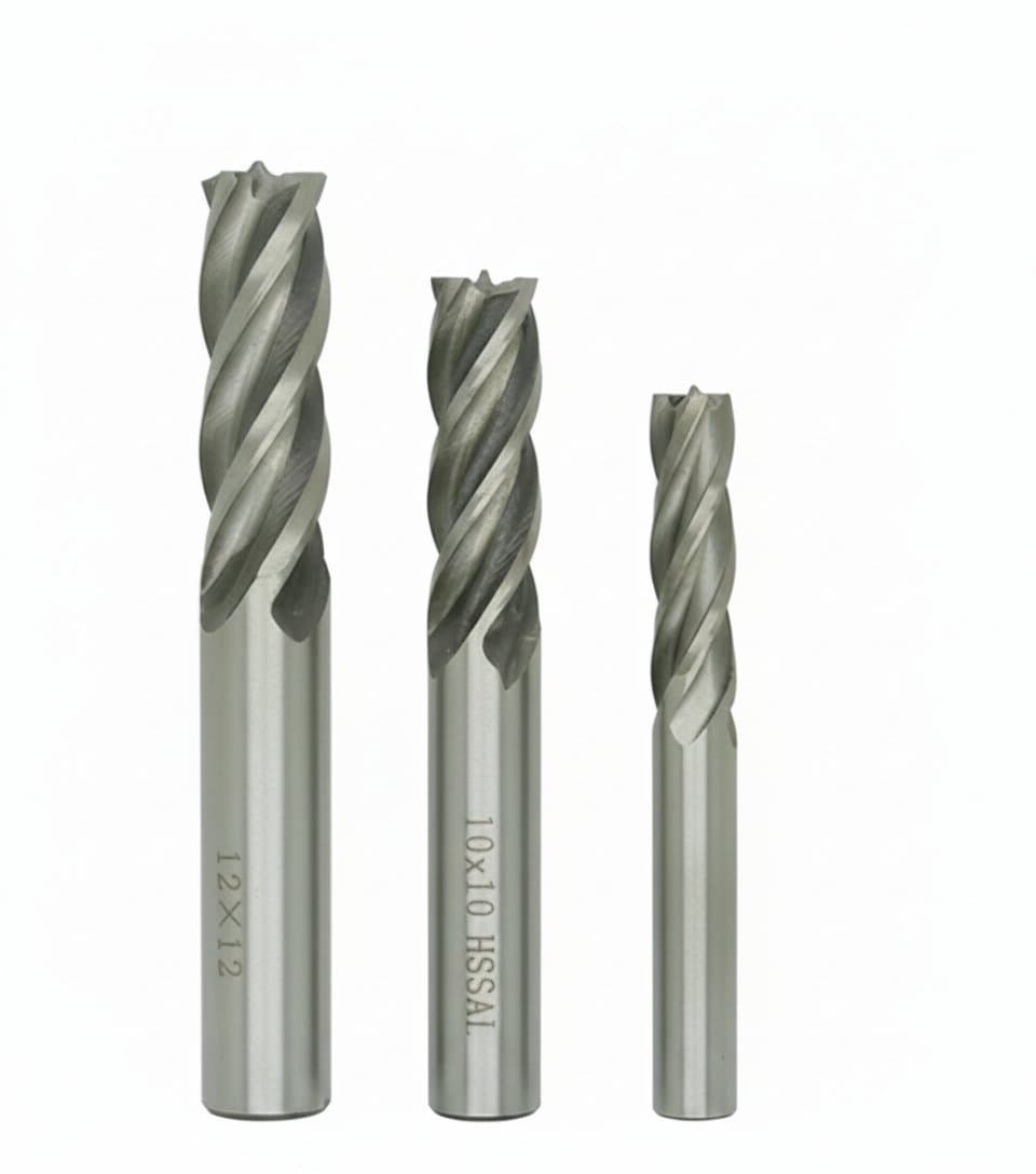 4 Flute Carbide End Mill Set | 4Pcs 6-12mm Diameter | CNC Milling Cutter Tools