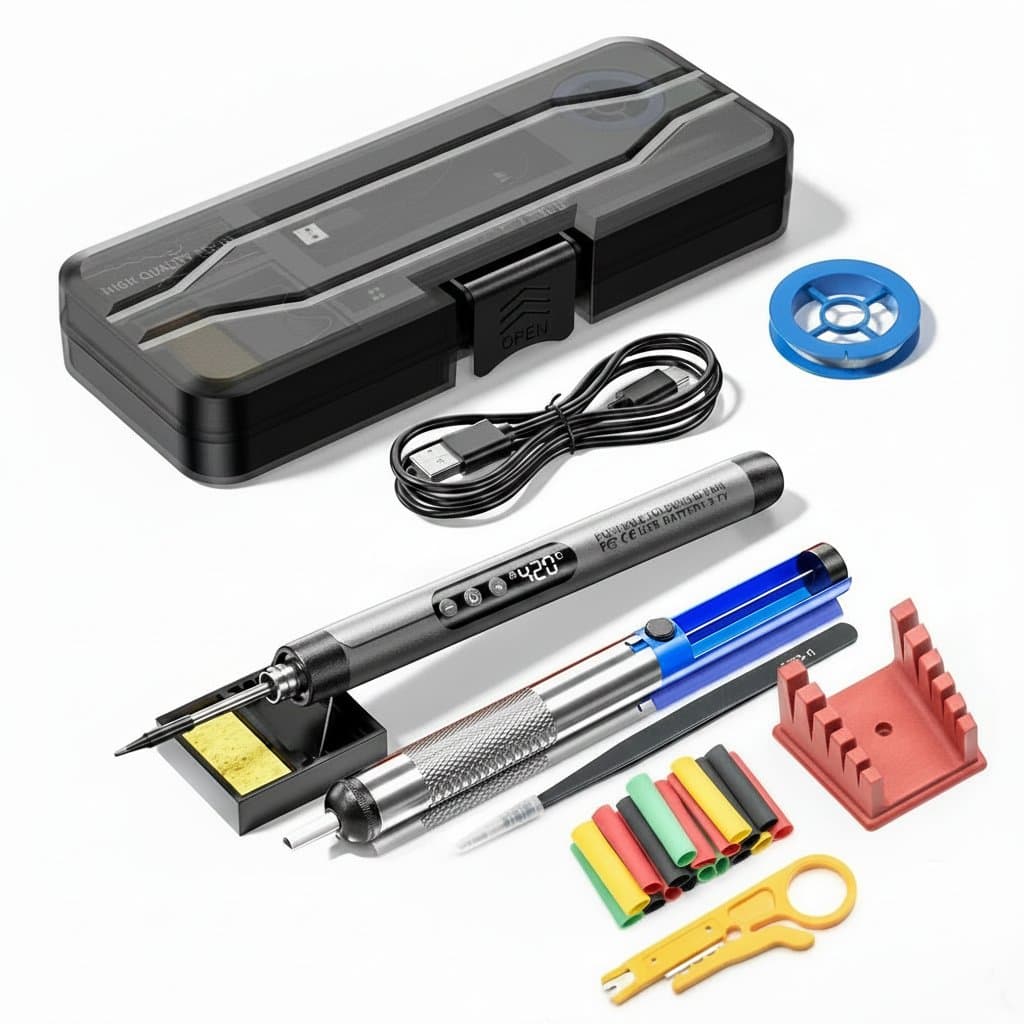 USB-C Soldering Iron Kit | 8W 5V Adjustable Temperature | Cordless DIY Welding Tool