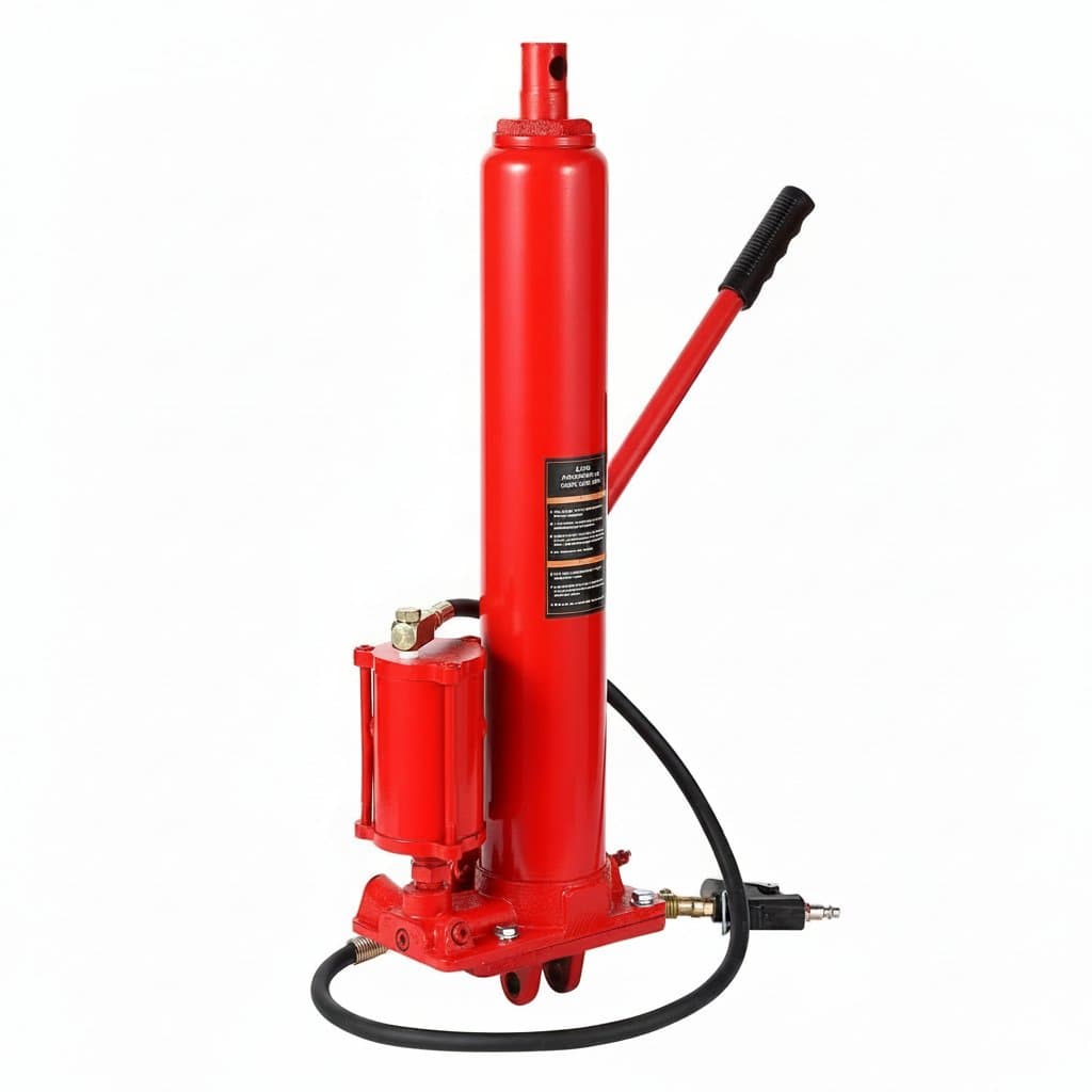 8-Ton Air/Hydraulic Long Ram Jack | Heavy-Duty Engine Hoist Cylinder with Air Pump