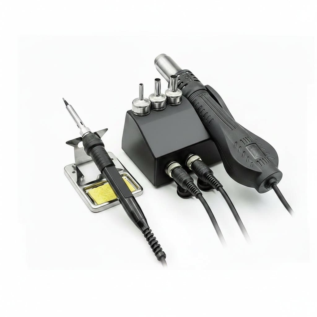Soldering Station | Hot Air Gun & Solder Iron Combo | LCD Digital Display for SMD Repair - Professional Grade Tool