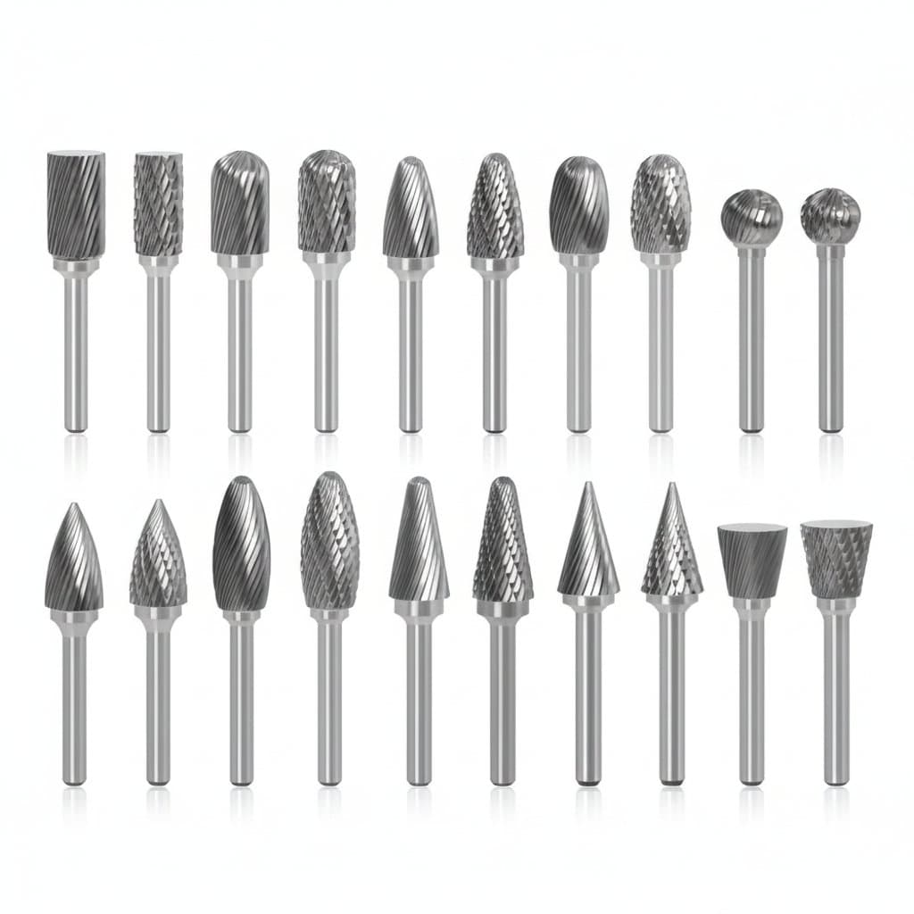 6mm tungsten carbide milling cutter rotary burr set for metal drawing, engraving, polishing and abrasive metalworking tasks.