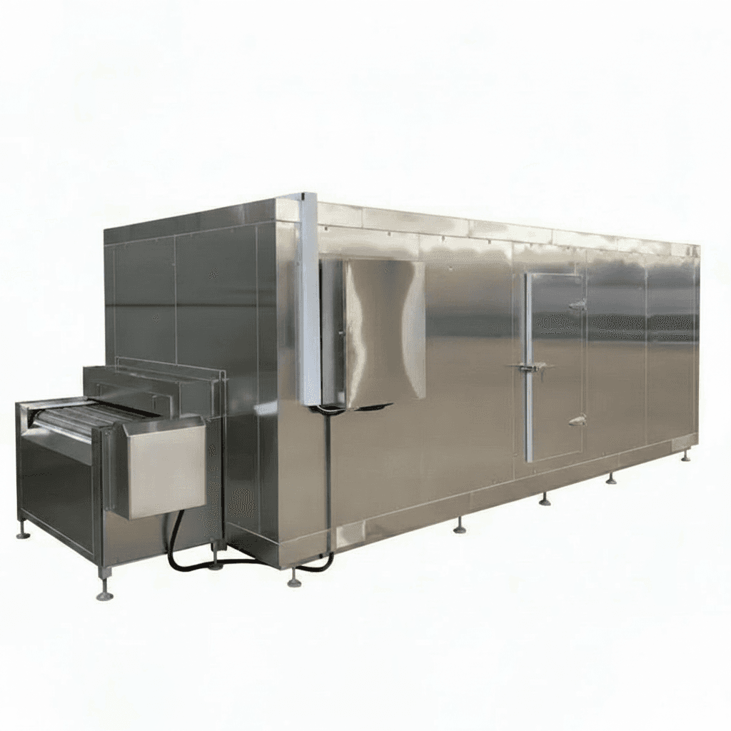 Commercial-Grade IQF Tunnel Freezer | Rapid Flash Freezing for Food Preservation | Industrial Blast Freezer