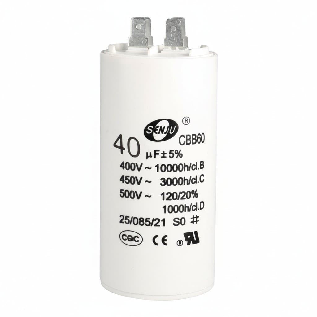 Motor Run Capacitor | 450V AC | 12-80uF Range | For Air Compressor & Water Pump Motors