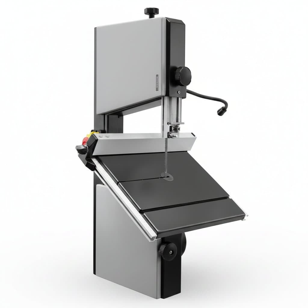 Miniature table saw for precise cutting of wood, acrylic, PCB, and soft metals like copper and aluminum, with dustproof design.
