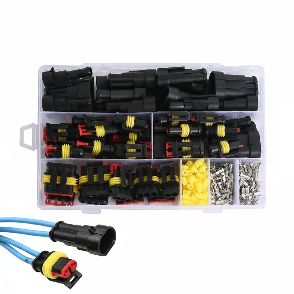 Automotive Wire Connector Kit | 352-Piece IP68 Waterproof Terminal Set | Male & Female Pins