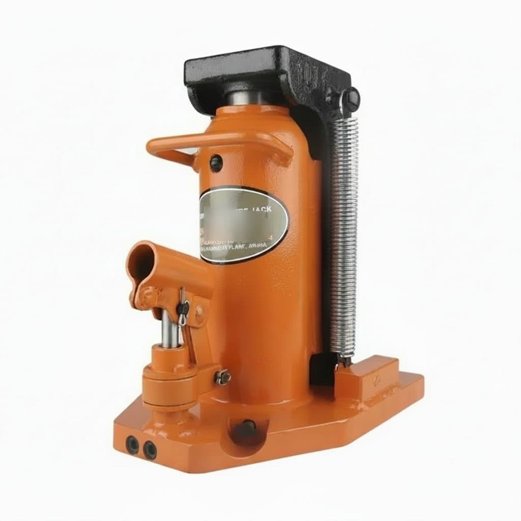 Hydraulic Toe Claw Jack for railway lifting, 20 to 50 ton capacity, with durable carbon steel construction and industrial yellow finish.