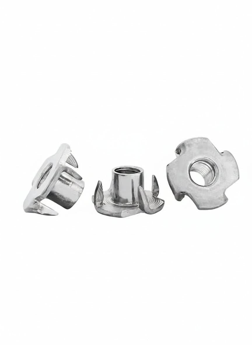 304 Stainless Steel Four-Claw T-Nuts | M4-M12 British System | 10-Piece Blind Tee Nuts for Speaker & Furniture - Image 1
