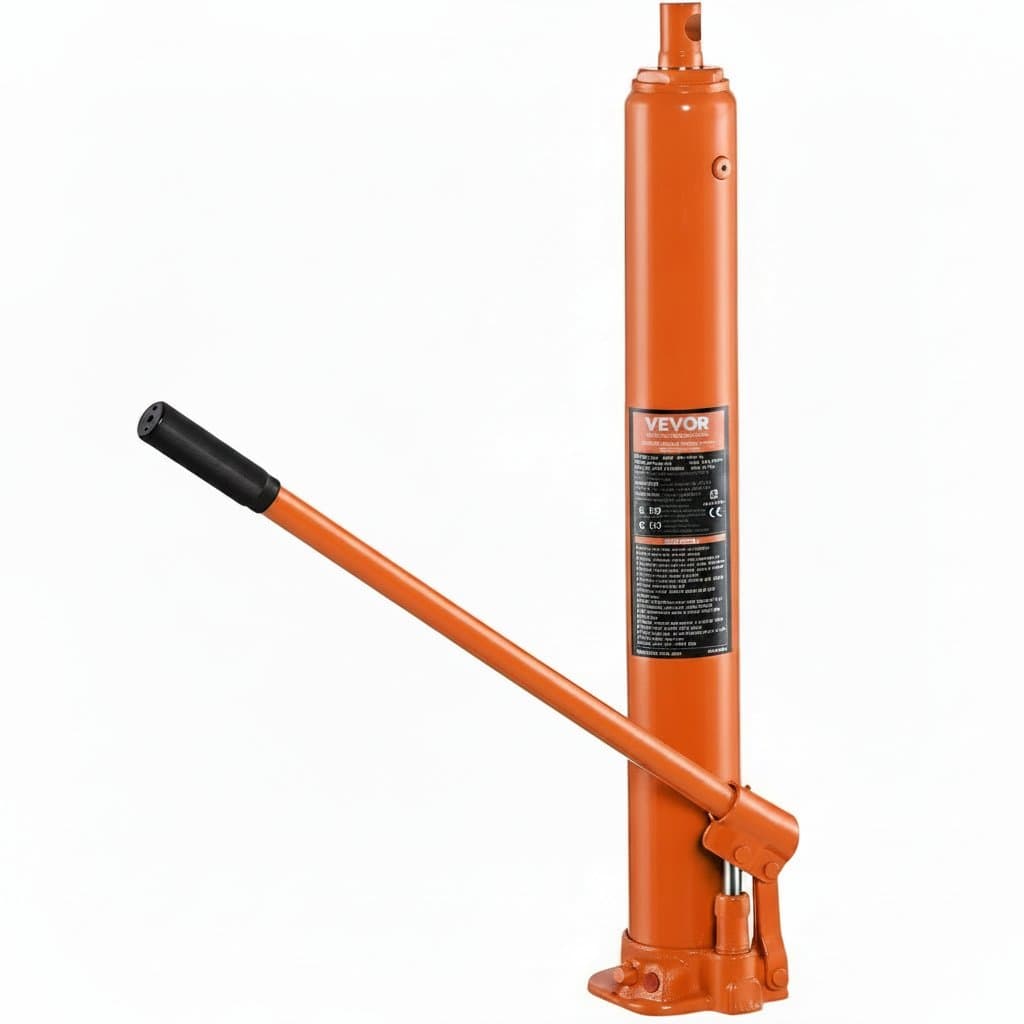 SucceBuy 4 Ton Hydraulic Long Ram Jack for engine hoists, featuring a single piston pump and durable steel cylinder construction.