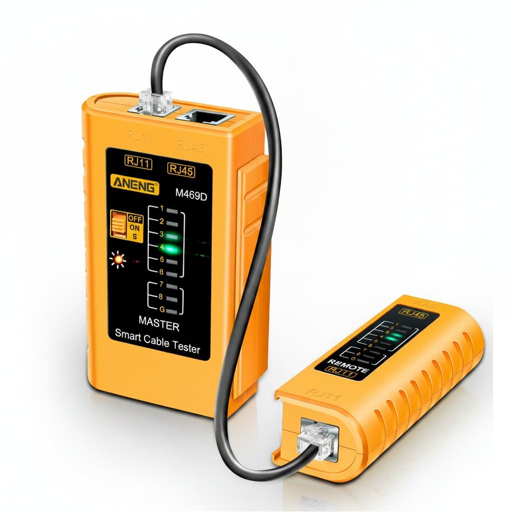 Network Cable Tester | RJ45 RJ11 RJ12 CAT5 UTP LAN | M469D Ethernet Repair Tool - Professional Grade Tool