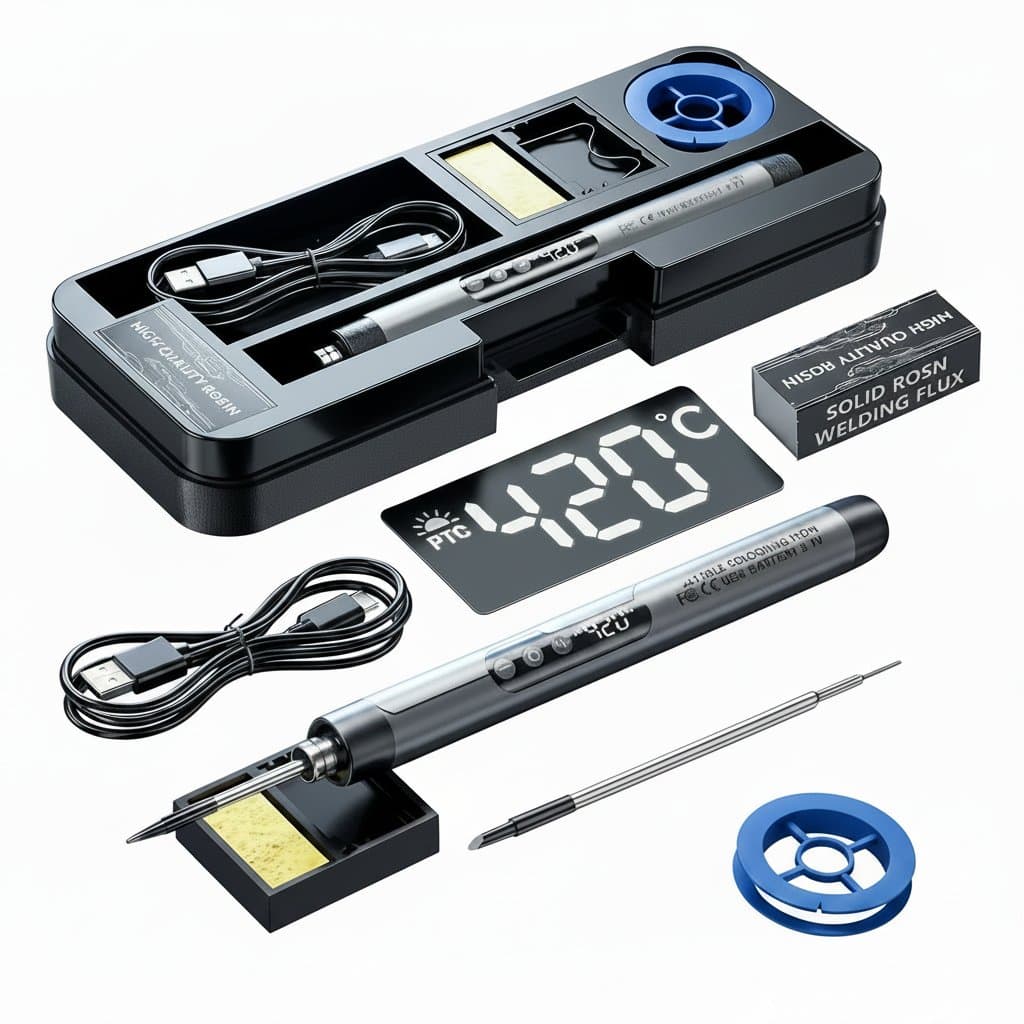 USB Rechargeable Soldering Iron | Adjustable Temperature | Portable for Electronics Repair