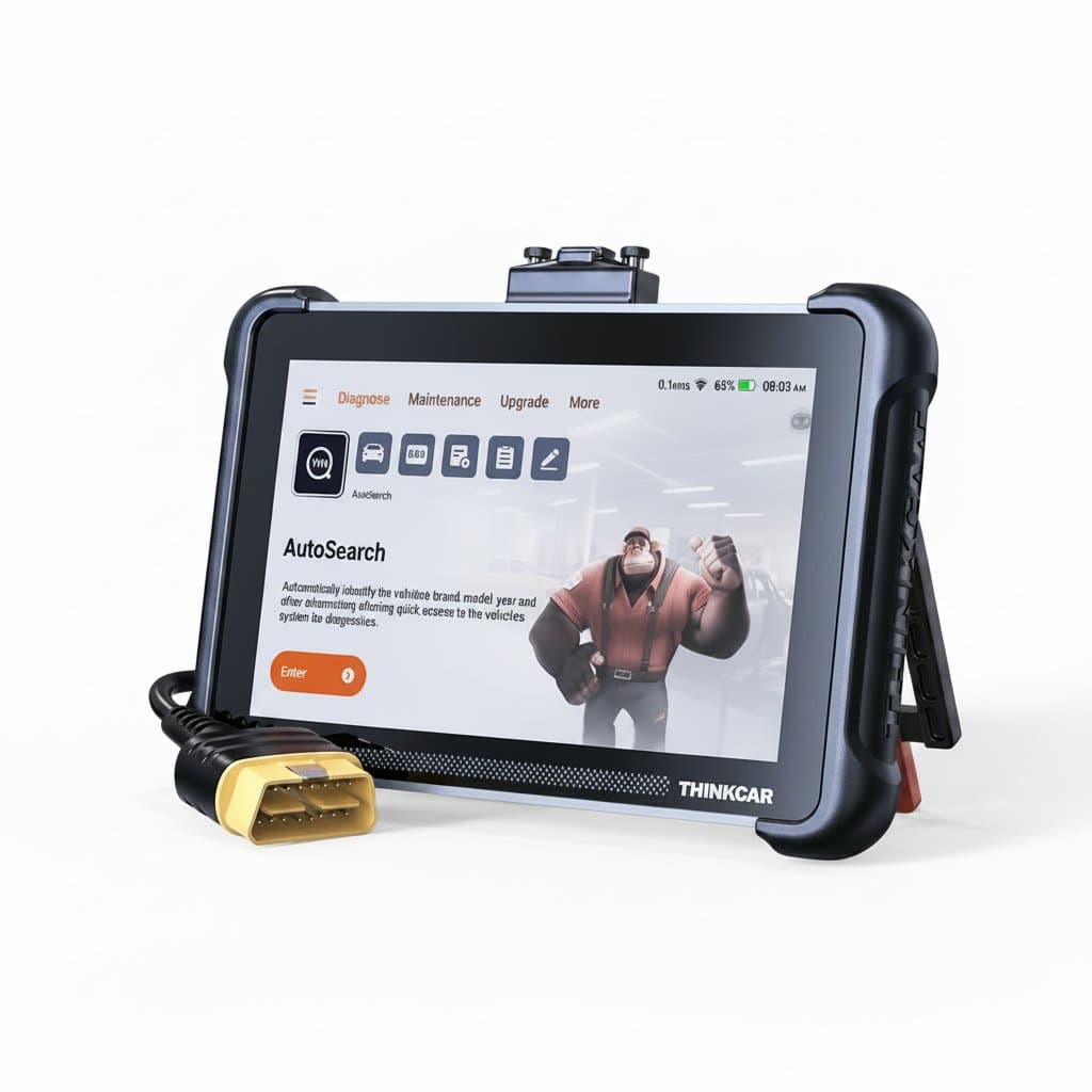 The THINKCAR THINKSCAN 689 professional car diagnostic tool, featuring CANFD DOIP, bi-directional ECU coding, and 34 reset functions.