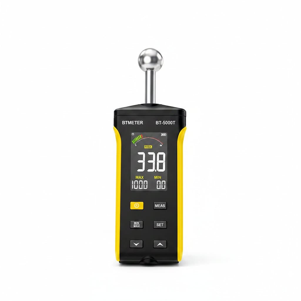 Pinless Wood Moisture Meter | Non-Destructive Depth 20-40mm | Masonry Moisture Tester