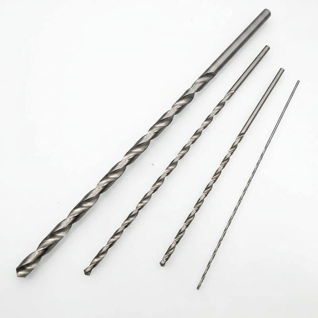 6PCS HSS double-headed twist auger drill bit set for metal, stainless steel, iron, and wood, sizes 3mm to 6mm.
