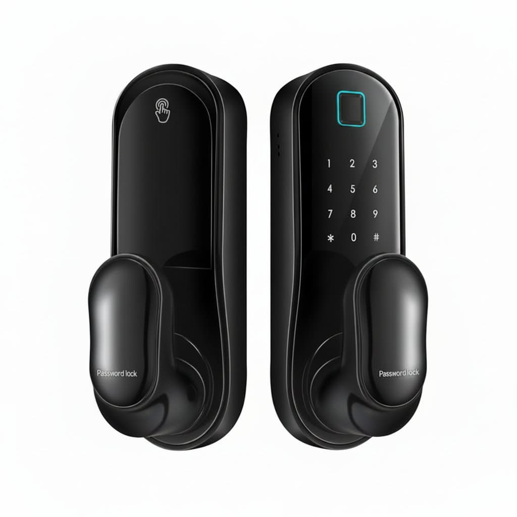 Keyless Entry Door Lock | WiFi & App Remote Biometric Lock | For 30-60mm Doors with Cards & Keys
