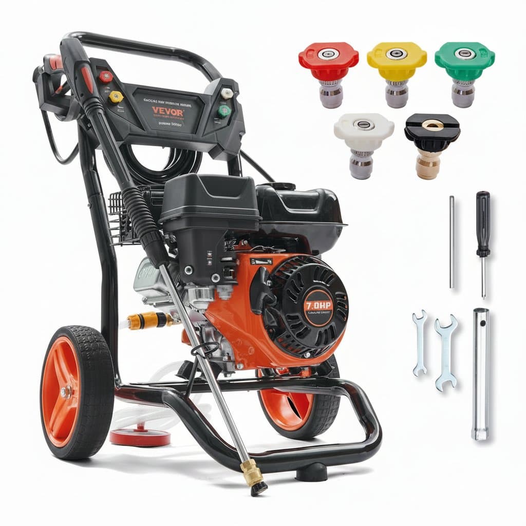 Gas Pressure Washer | 3600 PSI 2.6 GPM with Copper Pump | 5 Nozzles & Extension Wand