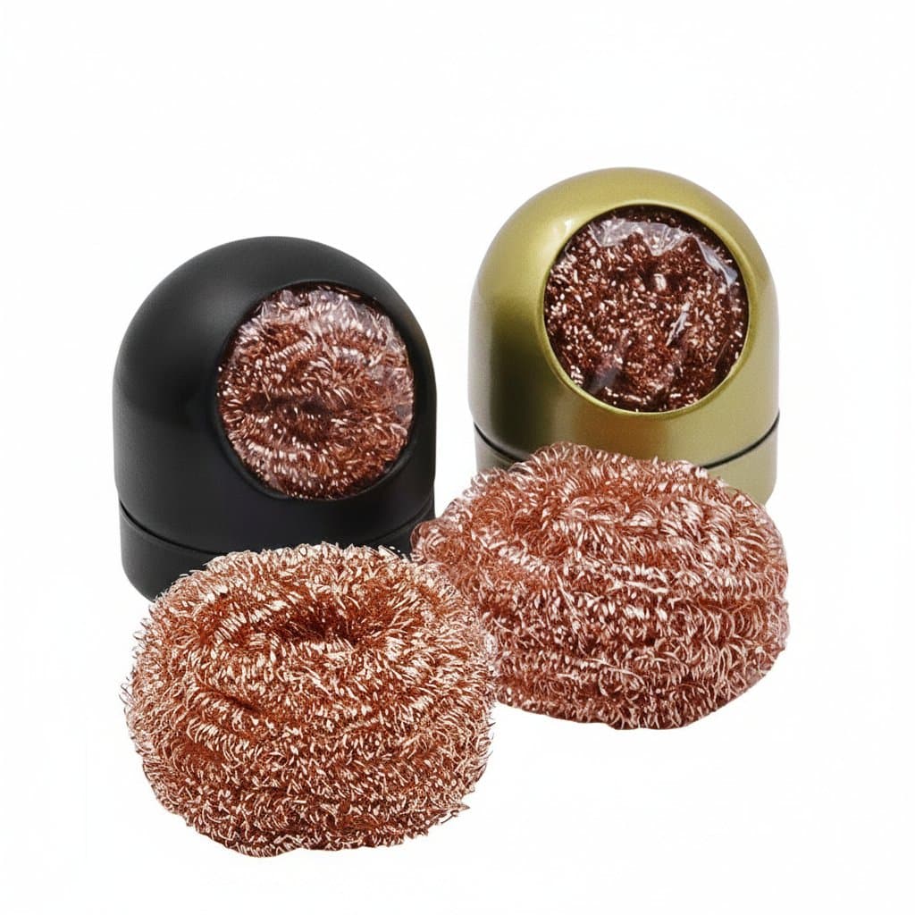 Solder Iron Tip Cleaner Kit | Copper Wire Ball & Sponge with Holder | Desoldering Tool - Image 1