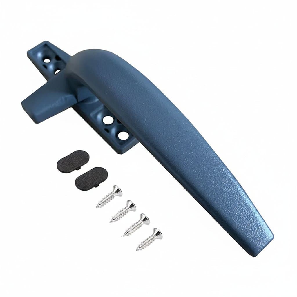 Aluminum alloy window handle for push-out or swing windows. A thickened single-point lock with a seven-character design.