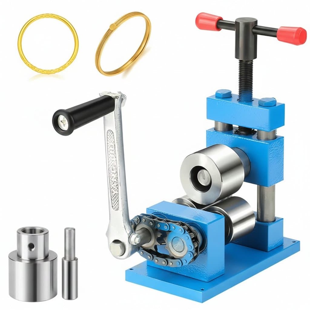 Jewelry Rolling Mill | 56mm & 18mm Rollers | Manual Ring Bender for Metalworking & Repair