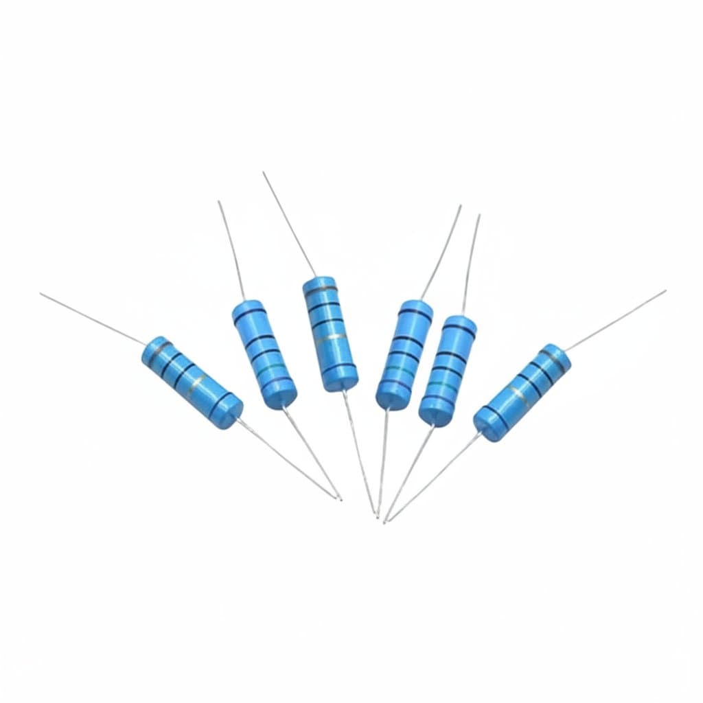 20-piece set of 2W metal film resistors with 1% tolerance, featuring five-color bands for values from 0.1 to 1M Ohm.