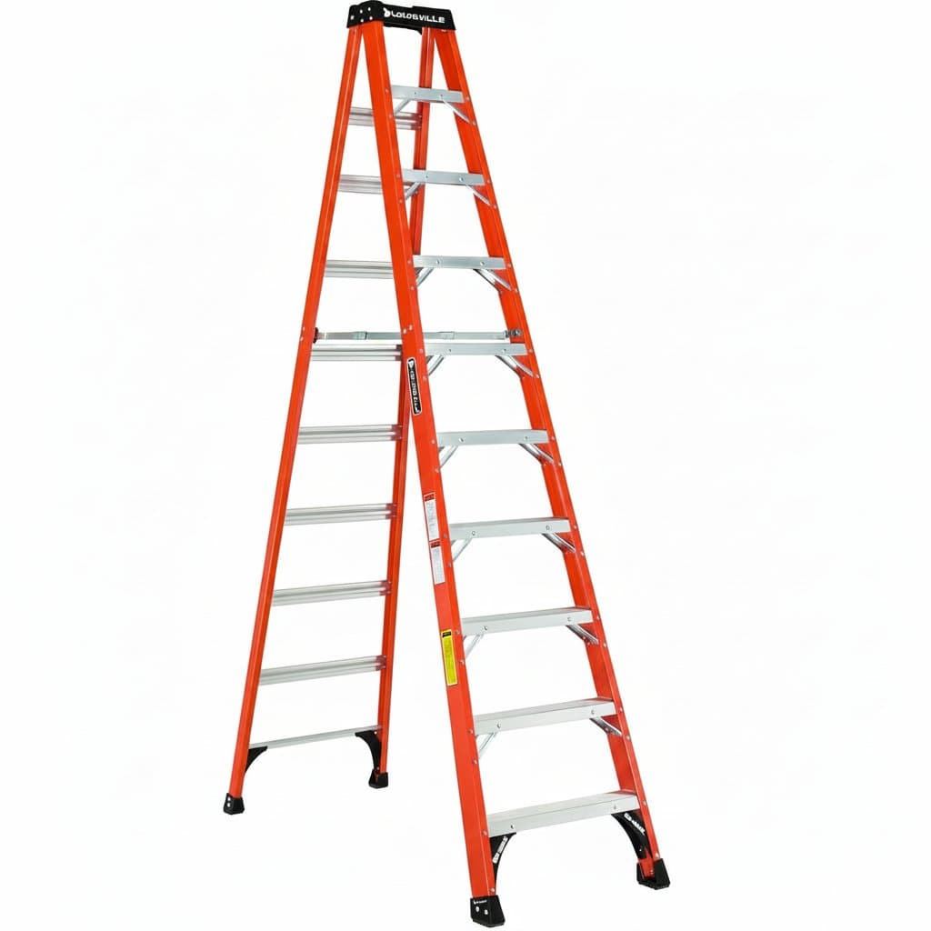 10-Foot Fiberglass Step Ladder, 375-Pound Load Capacity, Typ - Premium Tools & Hardware > Tool Accessories with professional quality and features