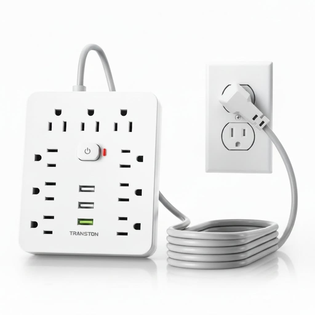 9-Outlet Surge Protector Power Strip | 3 Fast-Charge USB Ports | 5ft Cord for Home & Office