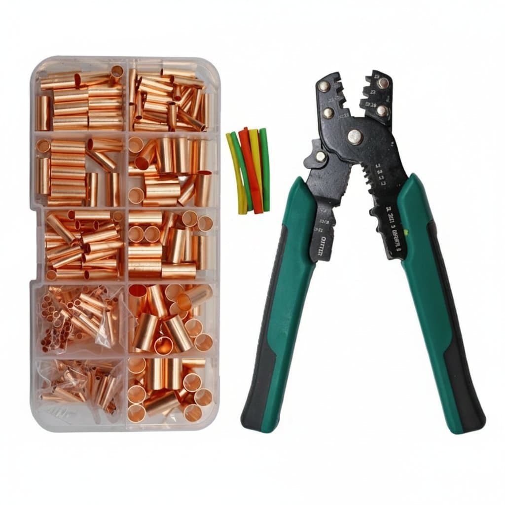 U/O-shaped splicing box crimping terminal with copper tube connector for secure 2.8mm, 4.8mm, and 6.3mm wire cable termination