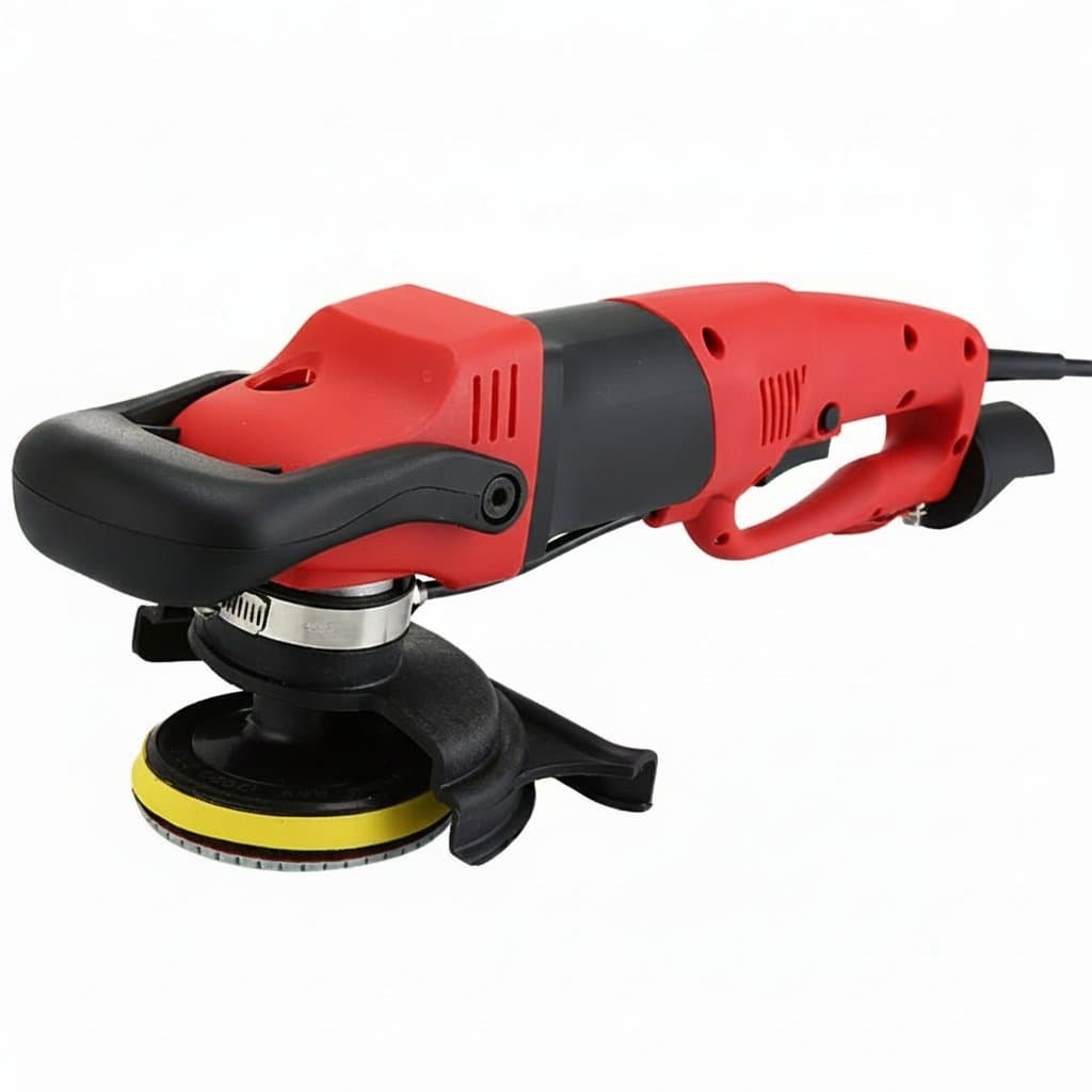 A 1200W electric wet stone polisher and angle grinder with a diamond polishing pad, designed for marble and granite surfaces.