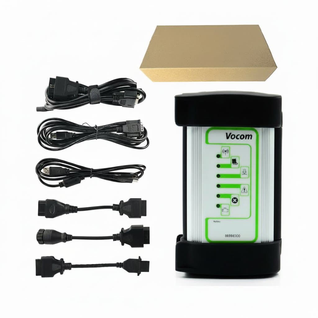High-quality Volvo VCADS VOCOM V1 diagnostic scanner tool for excavators and construction equipment, version 2.8.