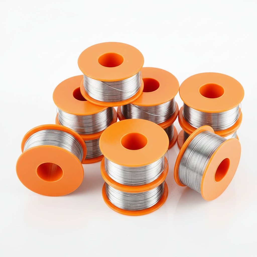 63/37 tin lead solder wire reel with 2% no-clean flux, low melting point for precise electrical DIY soldering and welding.