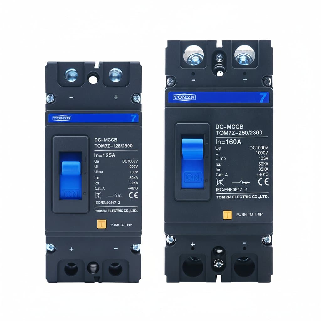 TOMZN 2P DC 1000V MCCB DC Solar Molded Case Circuit Breaker MCCB Overload Protection Switch Protector for Solar Photovoltaic PV - Image 1