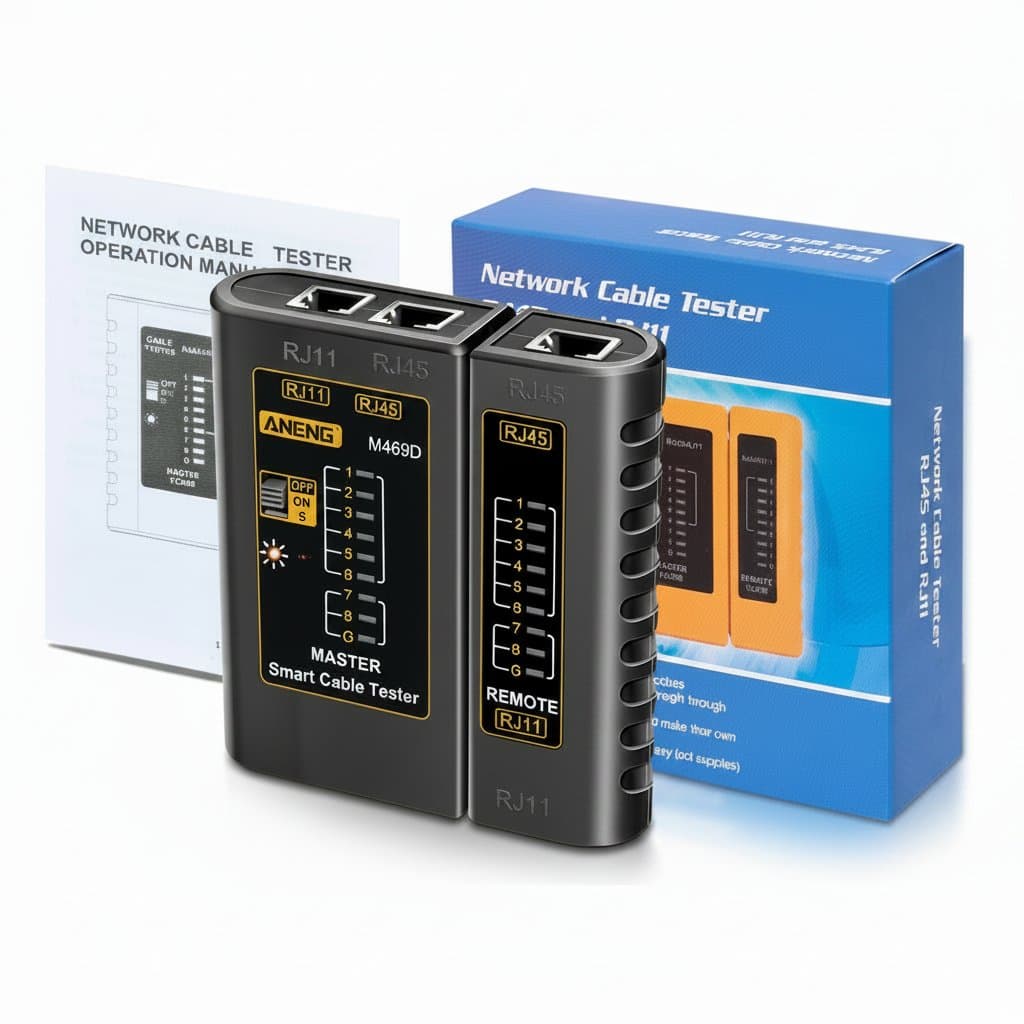 RJ45 Network Cable Tester | Tests RJ11, RJ12, CAT5 UTP Cables | For LAN and Network Repair