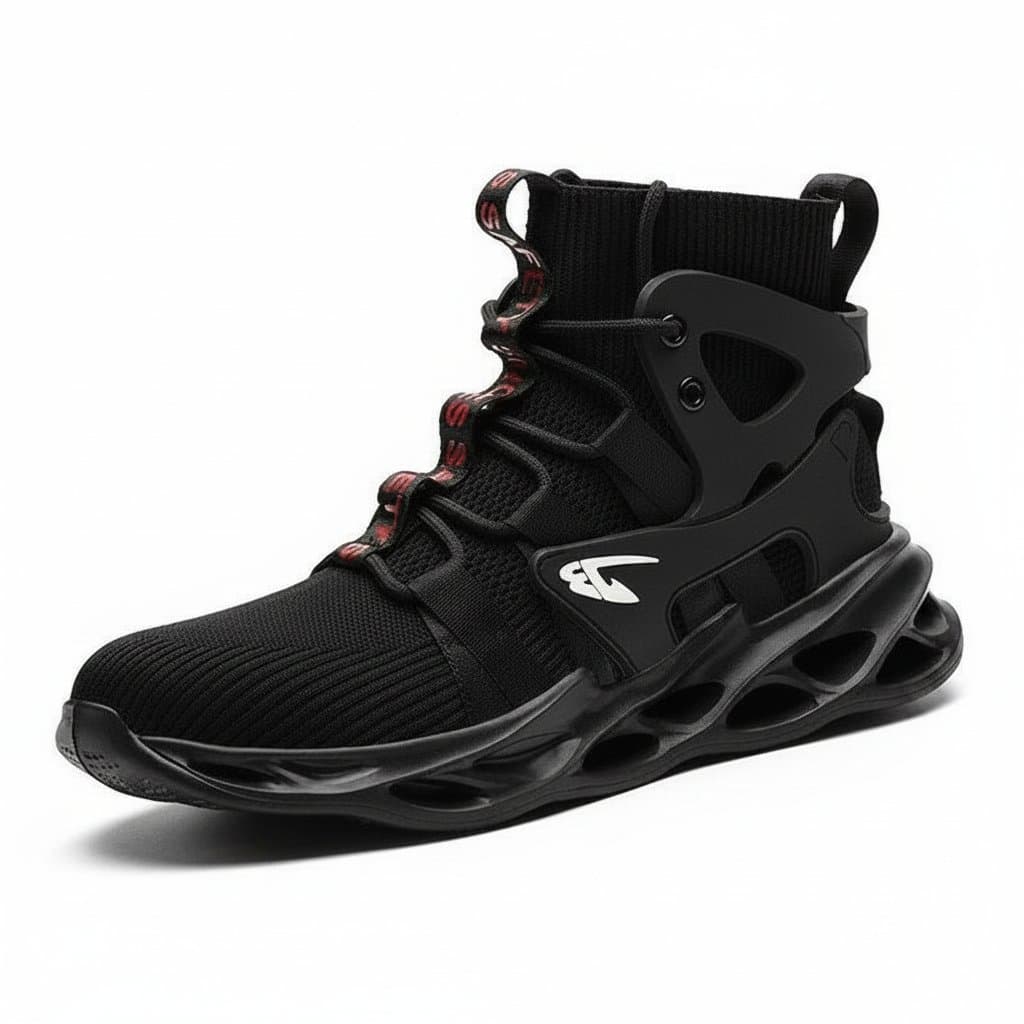 Fashionable safety shoes with breathable construction, offering anti-smash and anti-puncture protection in a modern, wearable design.