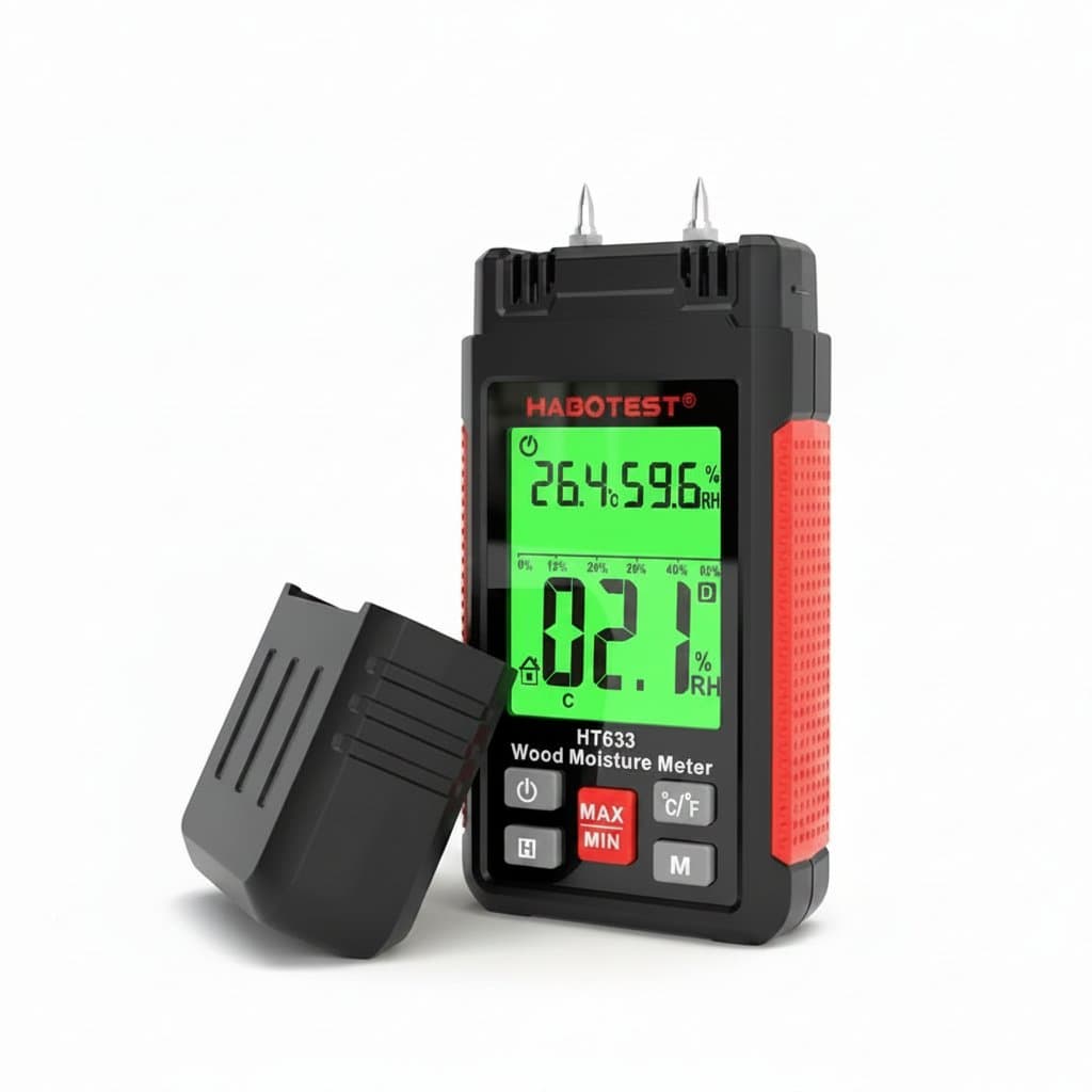 High-Precision Moisture Meter with LCD Backlight for Wood, Timber & Cement - Image 1