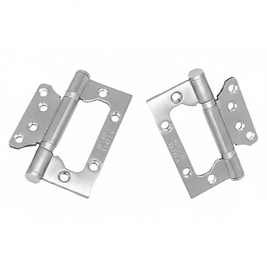 Pair of 4-inch invisible hinges with 2.5 bearings, made from thickened 304 stainless steel with mute function for doors.